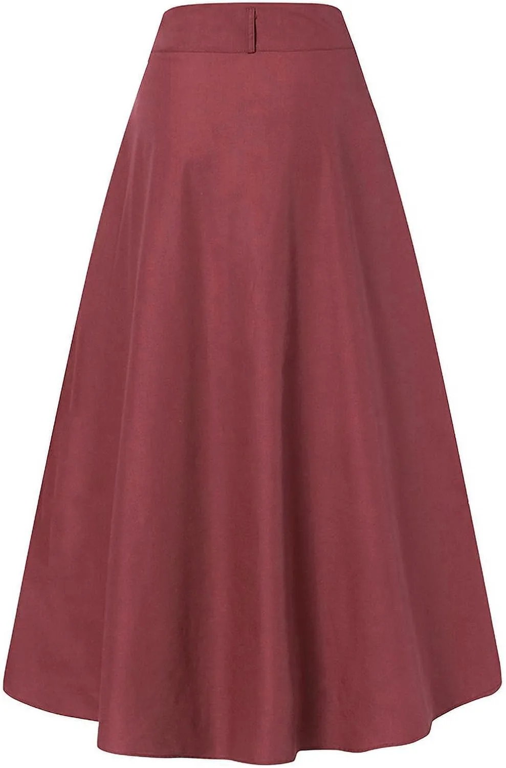 Plus Size Skirts for Women Solid Button A-Line Maxi Skirts with Pockets,S-5XL