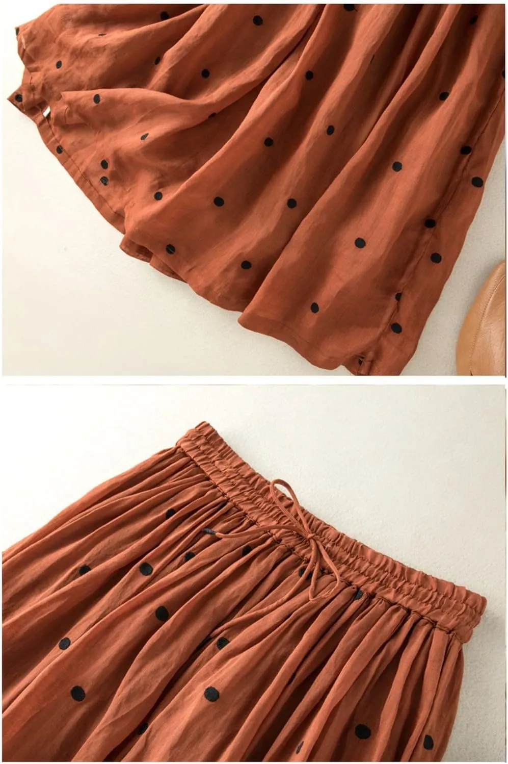 Polka Dot Tulle Skirts for Women 2025 Summer Drawstring High Waisted Elegant Flowy A-Line Swing Pleated Boho Midi Long Skirt