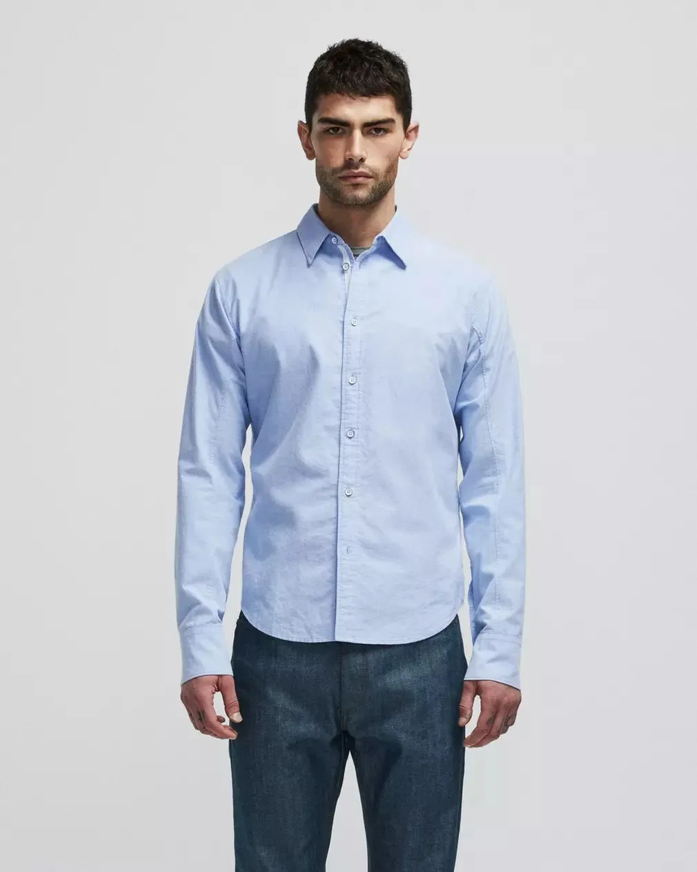 Rag & Bone Fit 2 Engineered Cotton Oxford Shirt Slim Fit Shirt - Blue Oxford