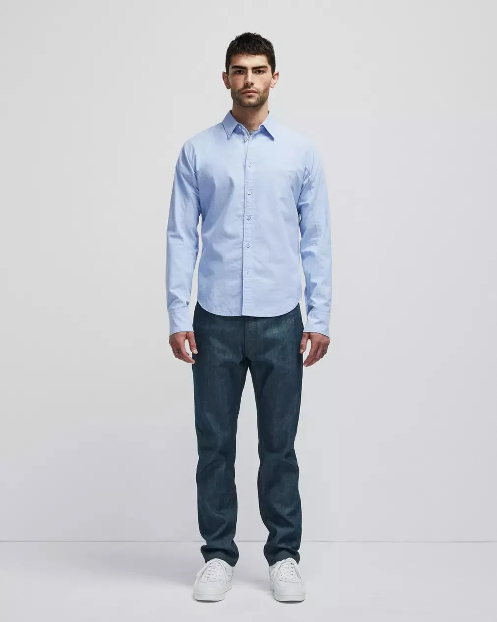 Rag & Bone Fit 2 Engineered Cotton Oxford Shirt Slim Fit Shirt - Blue Oxford