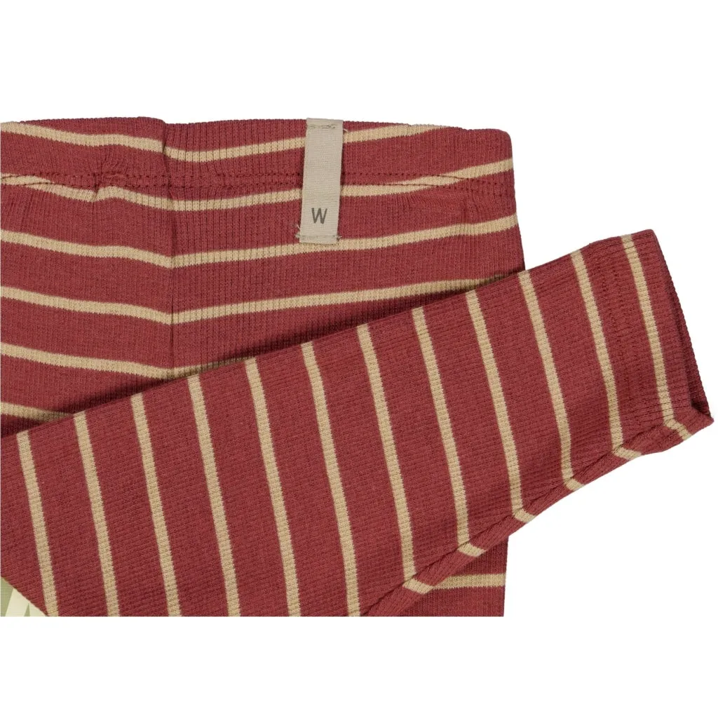 Rib Leggings - apple butter stripe