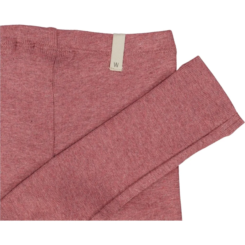 Rib Leggings - dark rouge melange