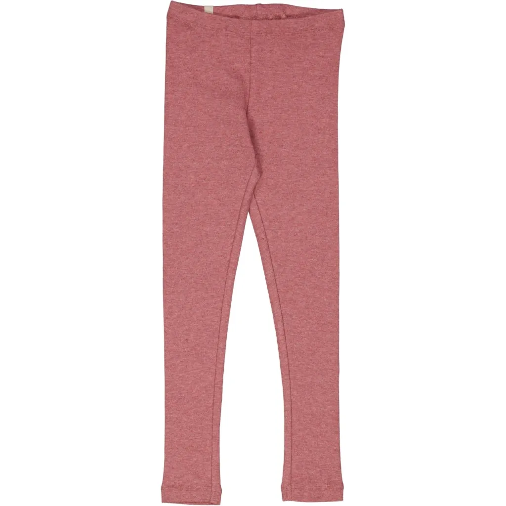 Rib Leggings - dark rouge melange