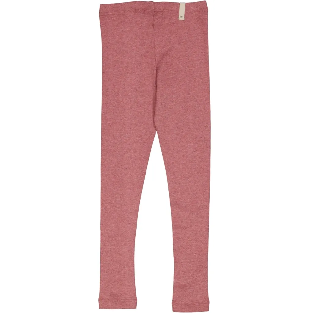 Rib Leggings - dark rouge melange