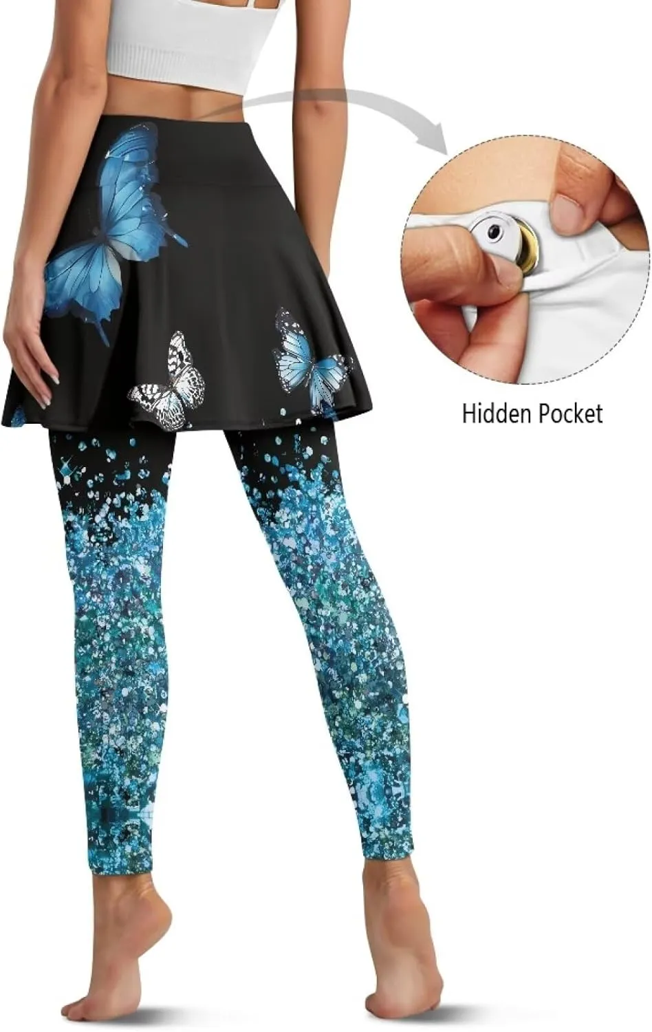 Skirted Leggings for Women Stretch High Waist Yoga Leggings with Skirts Casual Athletic Golf Tennis Skorts