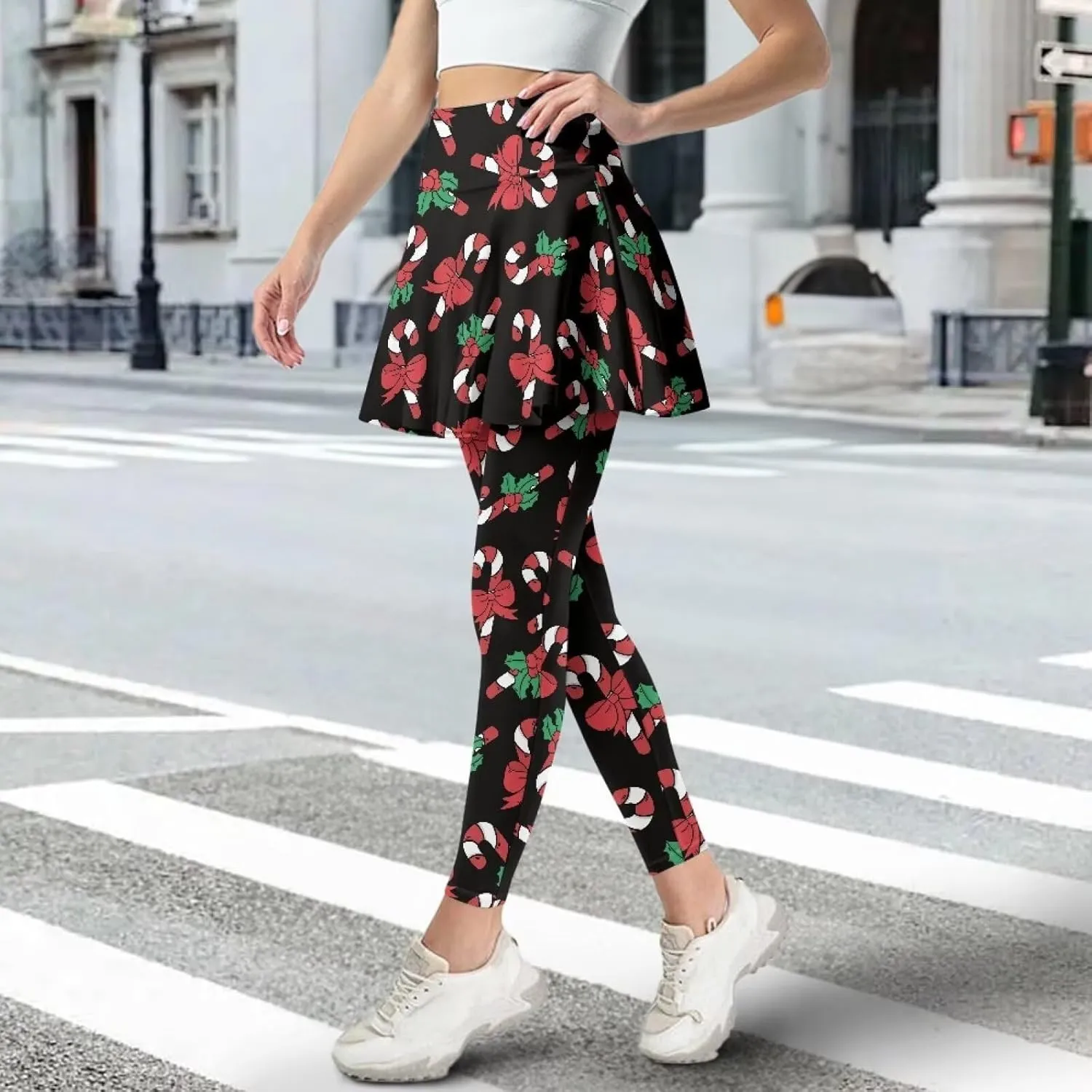 Skirted Leggings for Women Stretch High Waist Yoga Leggings with Skirts Casual Athletic Golf Tennis Skorts