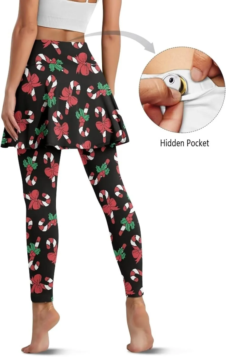 Skirted Leggings for Women Stretch High Waist Yoga Leggings with Skirts Casual Athletic Golf Tennis Skorts