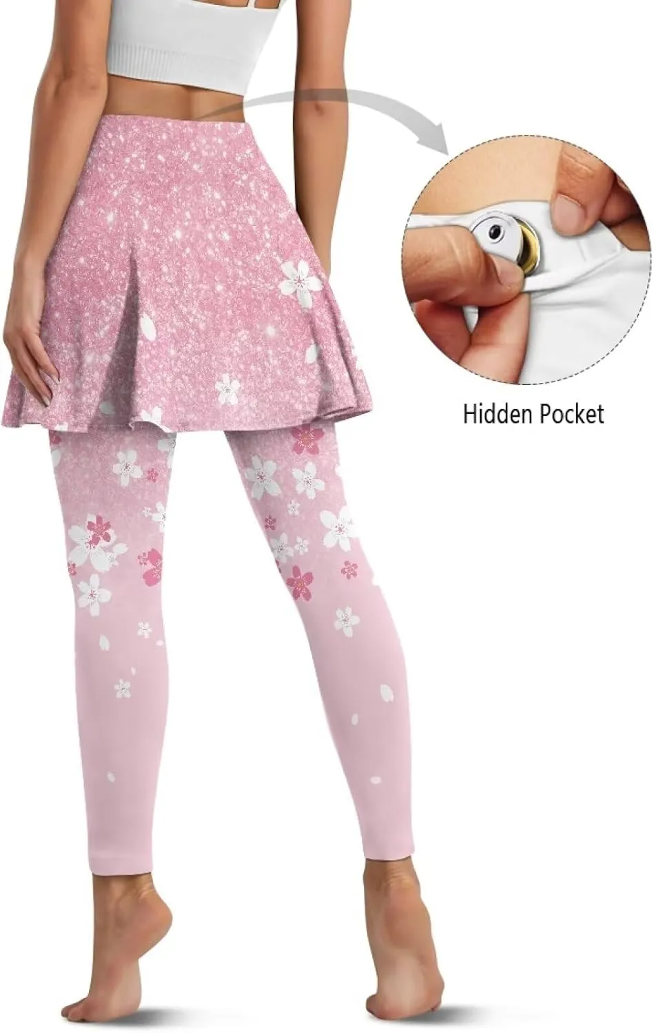 Skirted Leggings for Women Tennis Skirt with Leggings High Waisted Yoga Legging Skirts Golf Gym Workout Skort