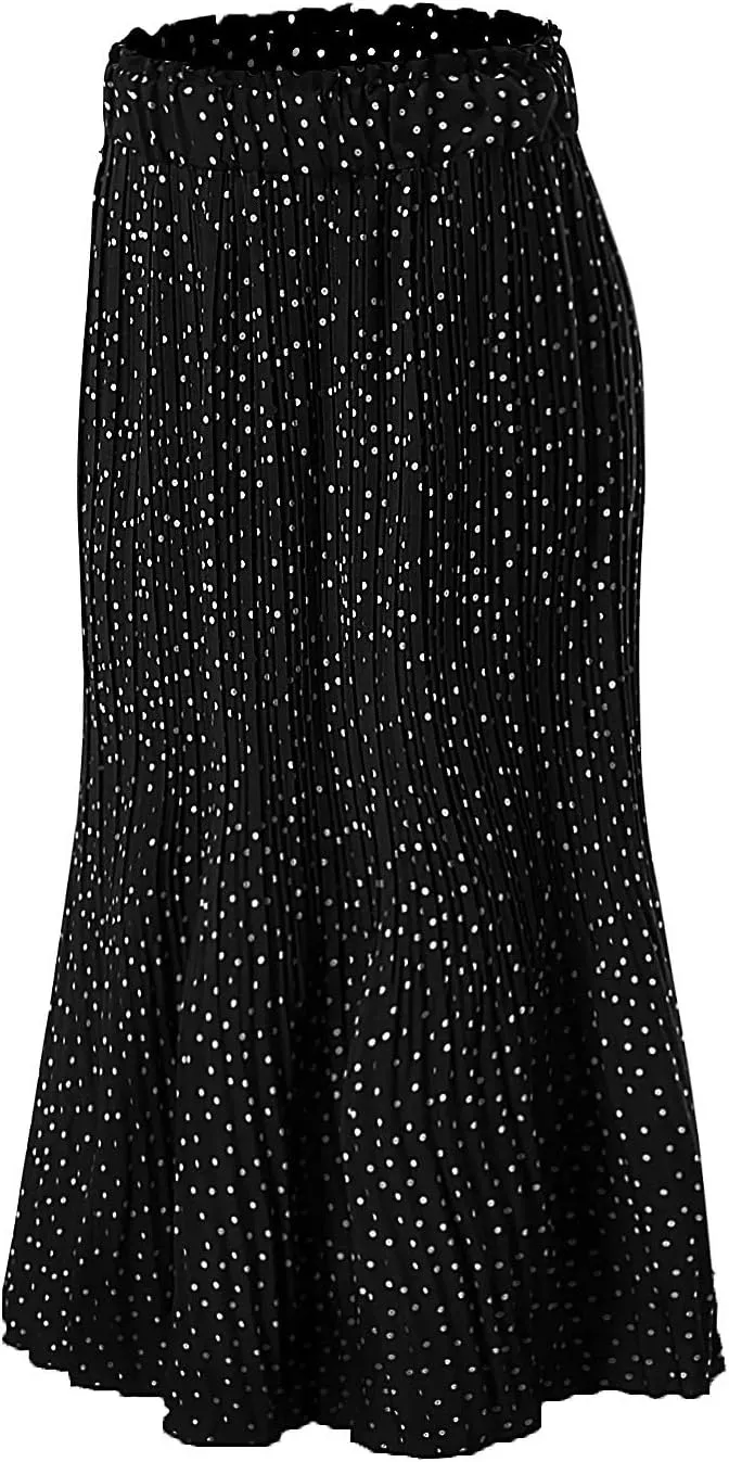 skirts for women Harajuku midi length Women's Casual Elegant High Waist Polka Dot Pleated Skirt Midi Maxi Swing Skirt