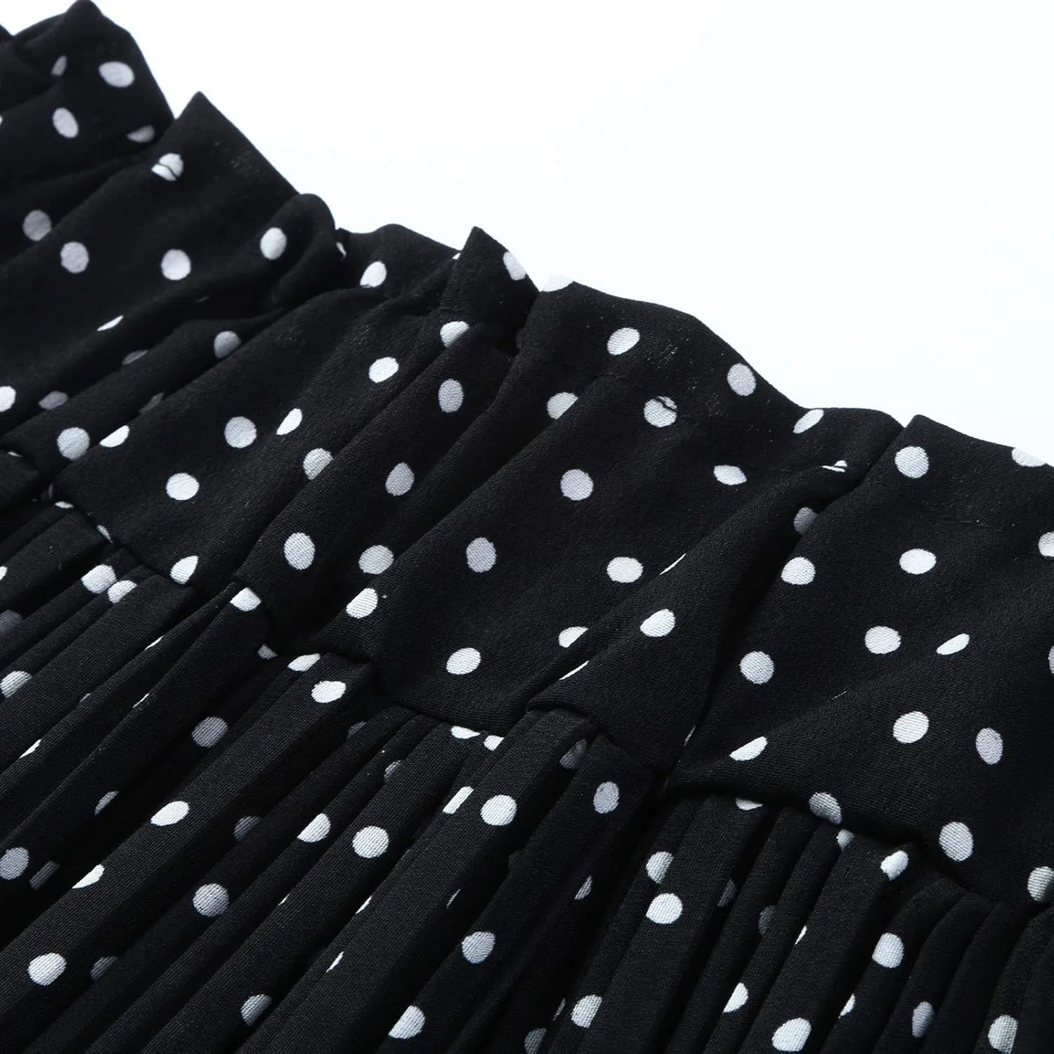 skirts for women Harajuku midi length Women's Casual Elegant High Waist Polka Dot Pleated Skirt Midi Maxi Swing Skirt