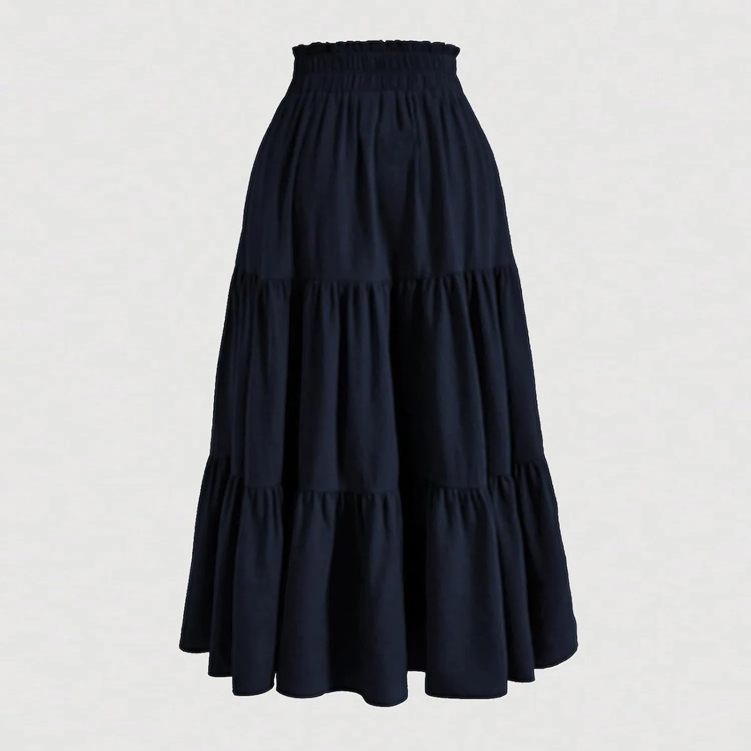 Skirts for Women Summer Boho Maxi Skirt Flowy Ruffle Tiered Elastic High Waist Smocked Dresses Beach Casual Dress