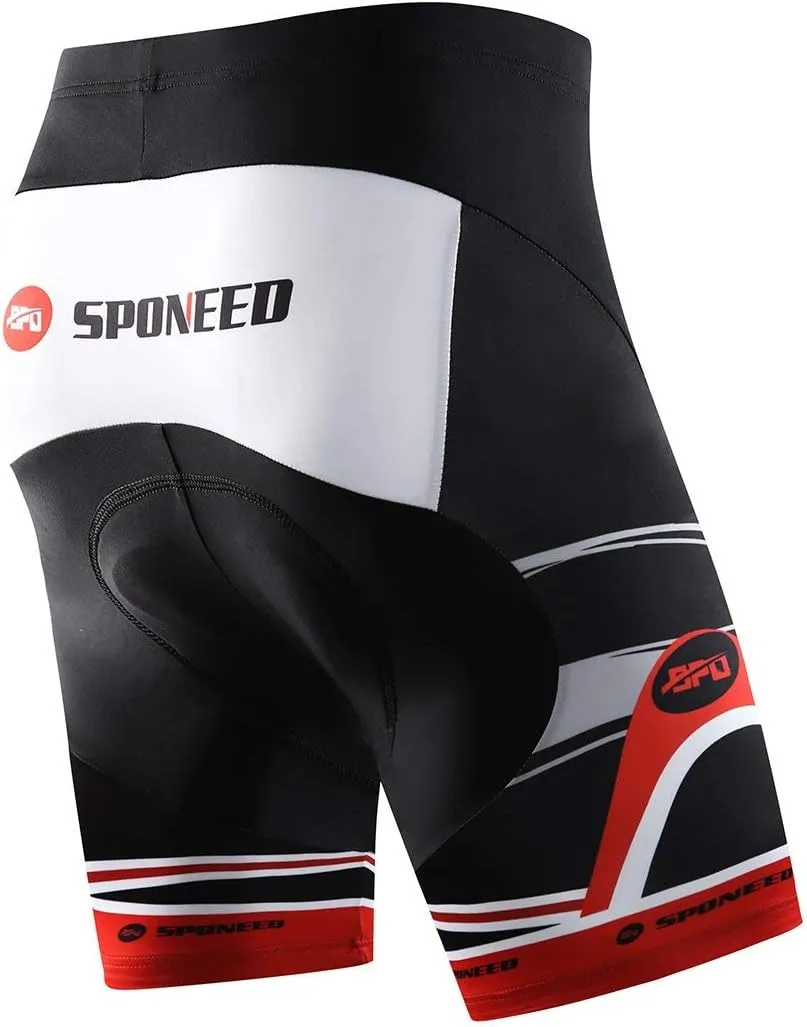 sponeed Men's Cycle Shorts Biking Pants Gel Padding Bicycle Ride Bottoms for Road Bikie