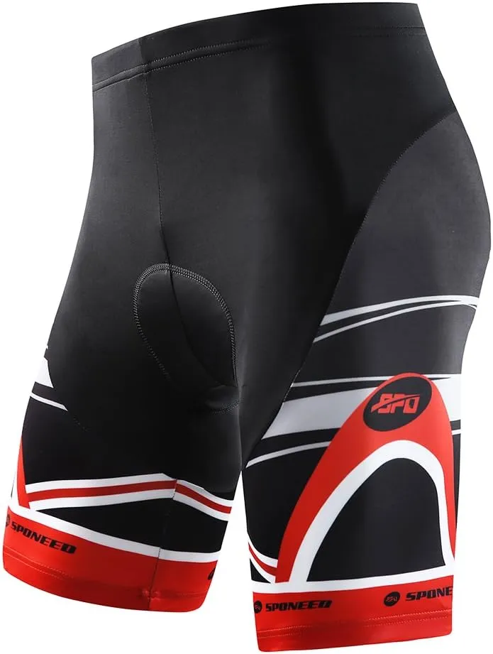 sponeed Men's Cycle Shorts Biking Pants Gel Padding Bicycle Ride Bottoms for Road Bikie
