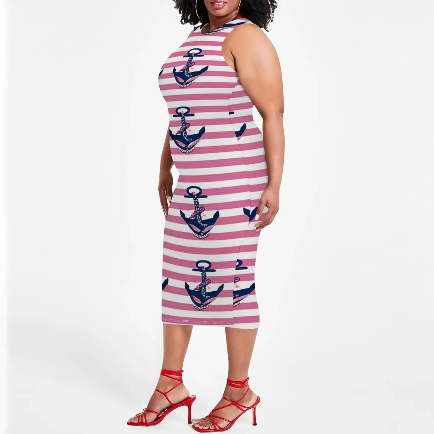 Summer Women's Sleeveless Tank Ruched Plus Size Bodycon Mini Sundress Midi Casual Dresses 2024