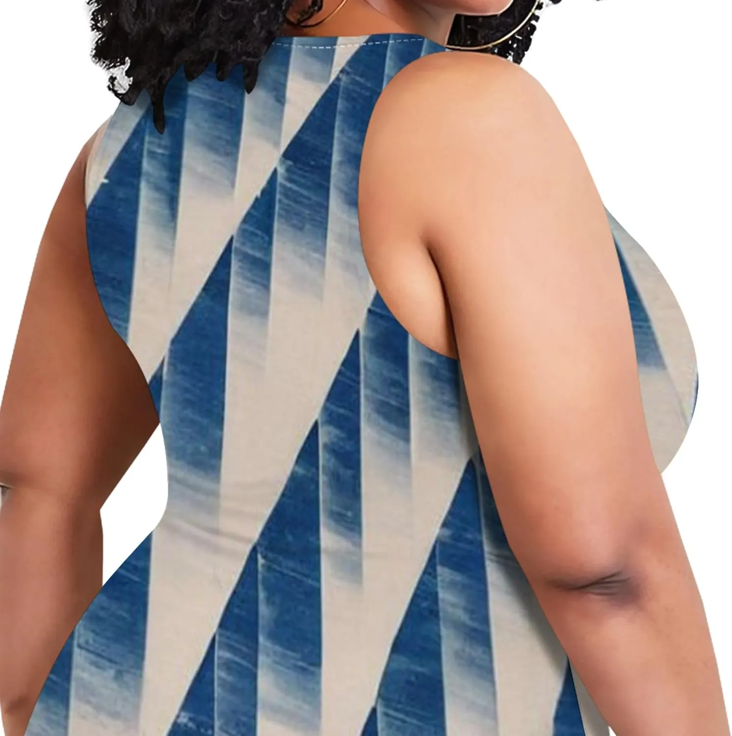 Summer Women's Sleeveless Tank Ruched Plus Size Bodycon Mini Sundress Midi Casual Dresses 2024
