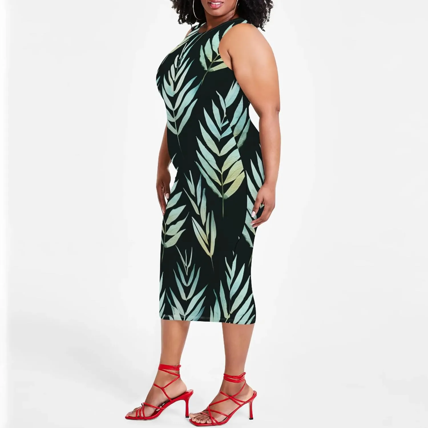 Summer Women's Sleeveless Tank Ruched Plus Size Bodycon Mini Sundress Midi Casual Dresses 2024