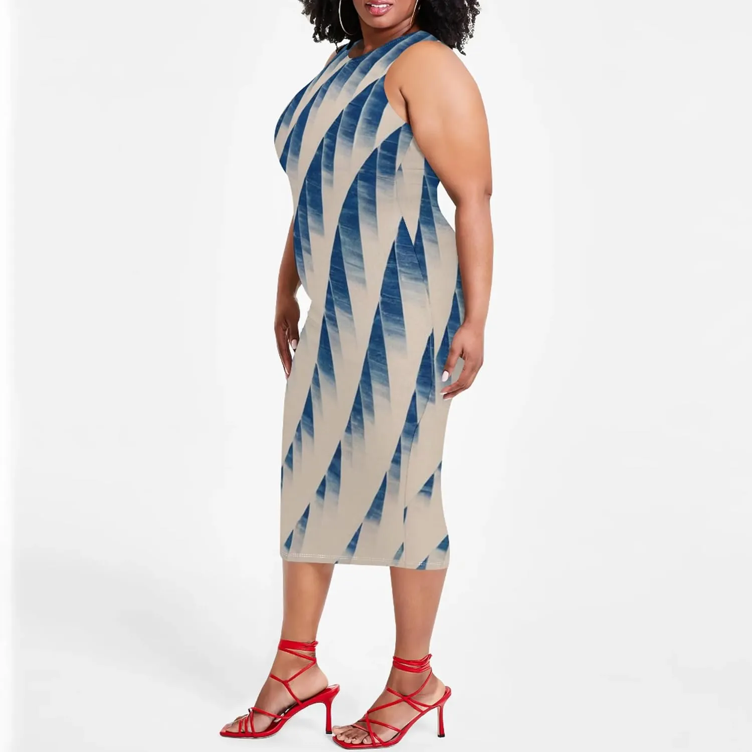 Summer Women's Sleeveless Tank Ruched Plus Size Bodycon Mini Sundress Midi Casual Dresses 2024