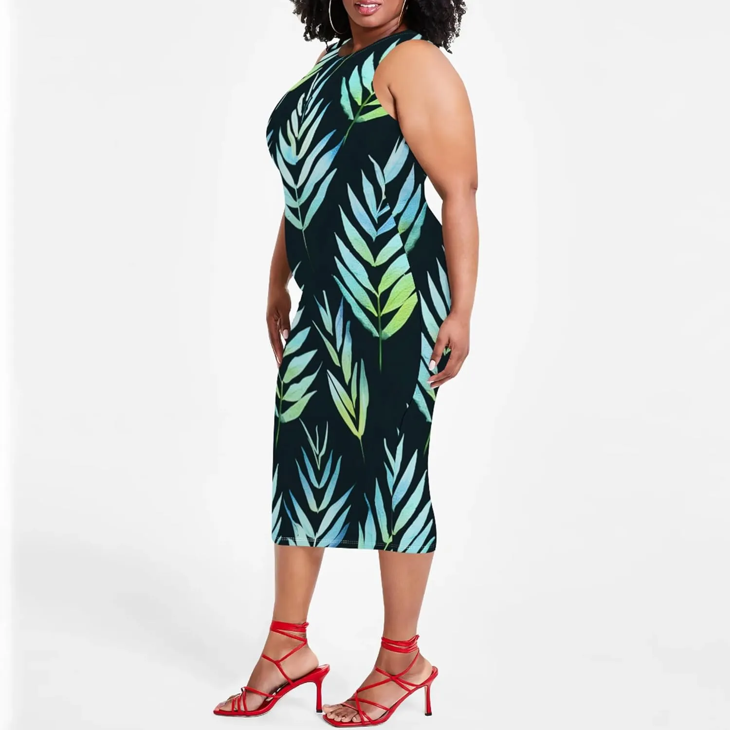 Summer Women's Sleeveless Tank Ruched Plus Size Bodycon Mini Sundress Midi Casual Dresses 2024