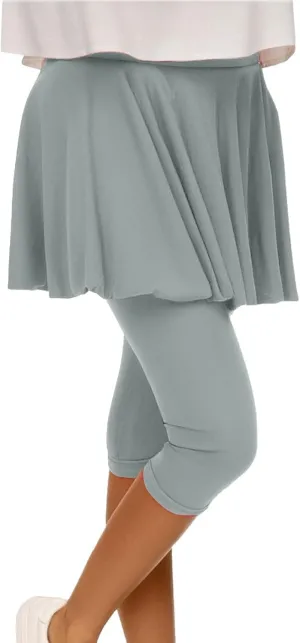 Tennis Skirted Leggings for Women Yoga Athletic Tummy Control Skort Golf Pickleball Capri Leggings with Ruffle Skirt