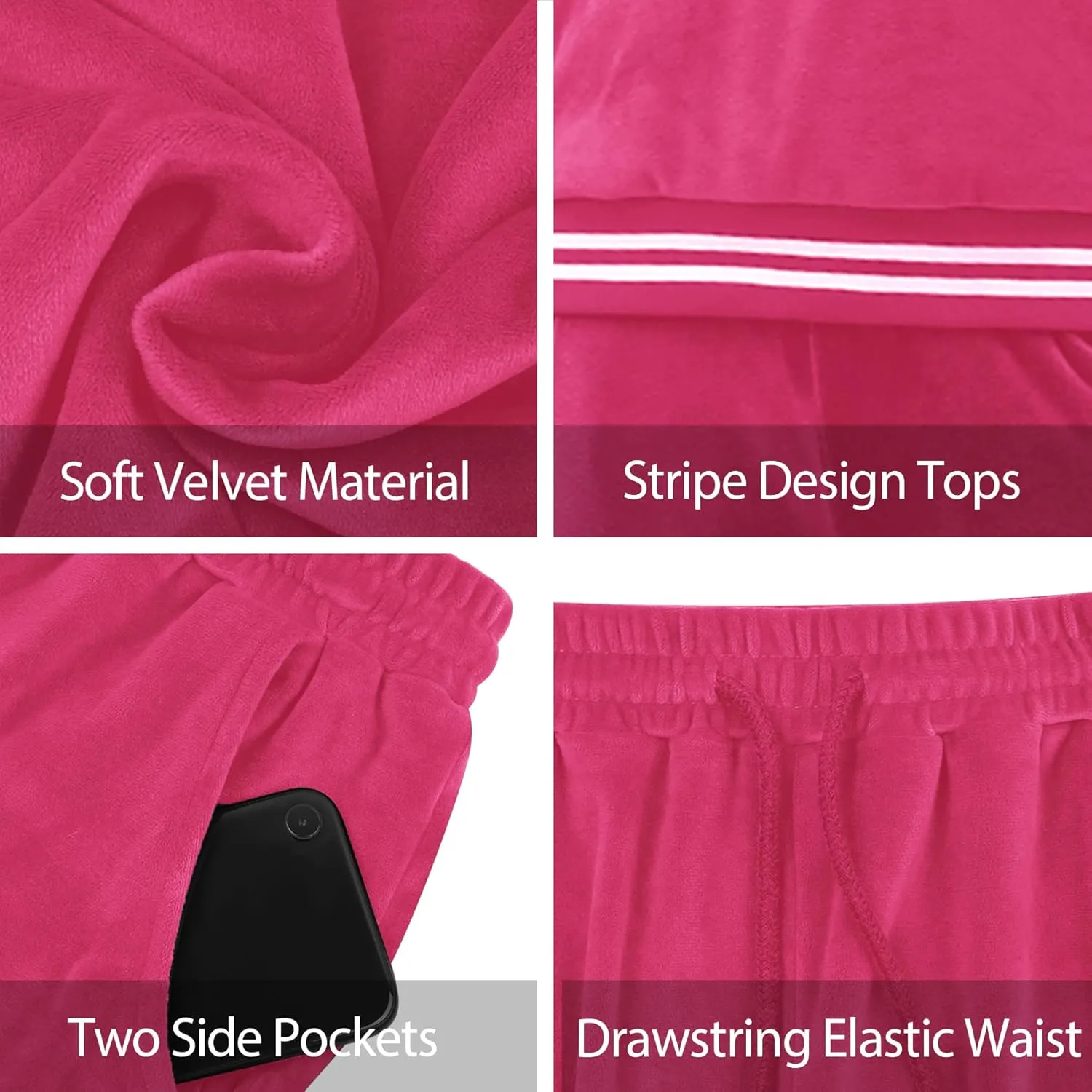 Totatuit Women's Sweatsuit Set Velour Long Sleeve and Pants Sport Sweat Suits 2 Piece Tracksuits Outfits with Pocket S-XXL