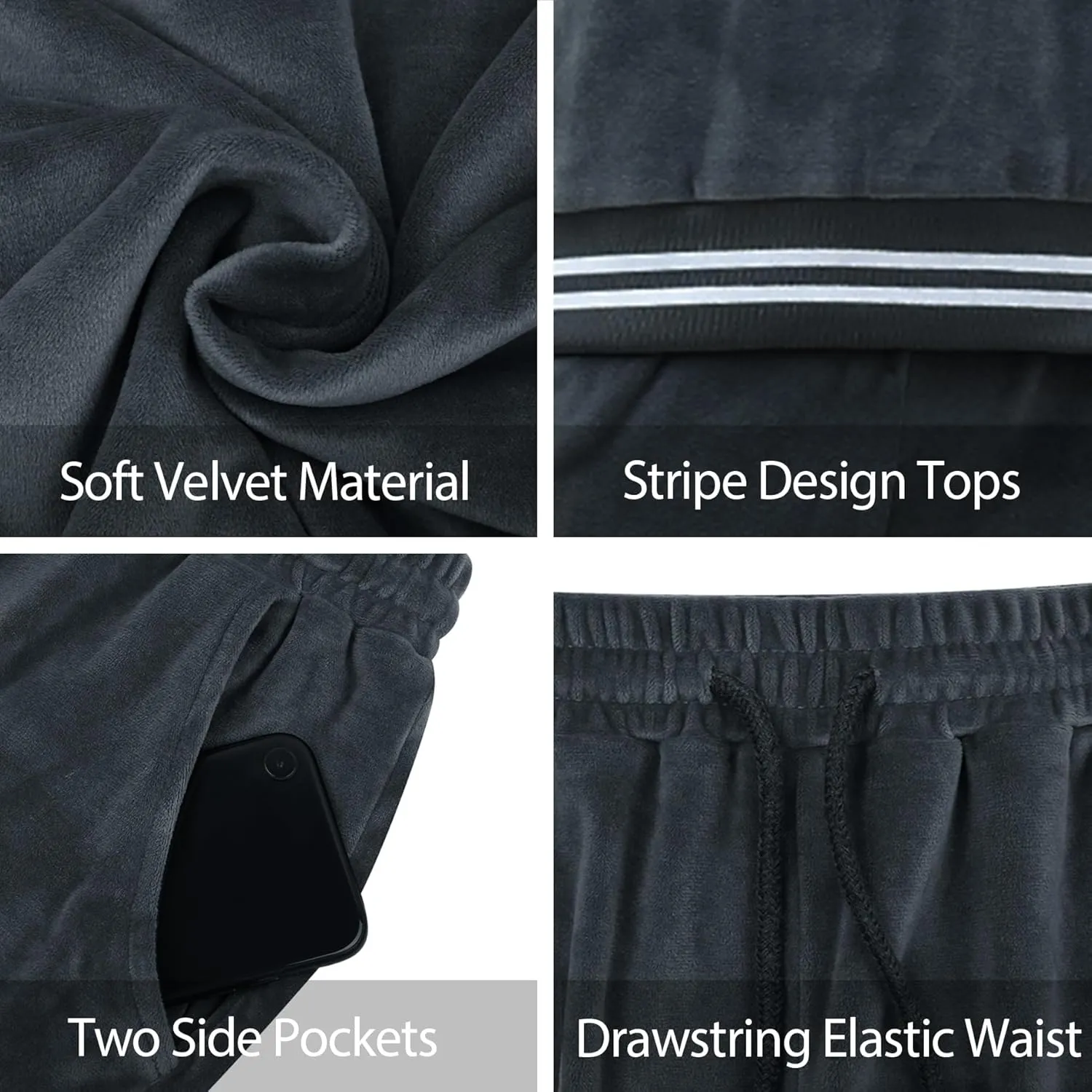 Totatuit Women's Sweatsuit Set Velour Long Sleeve and Pants Sport Sweat Suits 2 Piece Tracksuits Outfits with Pocket S-XXL
