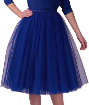 Tutu Skirts Women Classic Layered Midi Tutu Skirt A-line Pleated Princess Skirts Vintage Ballet Dance Skirts