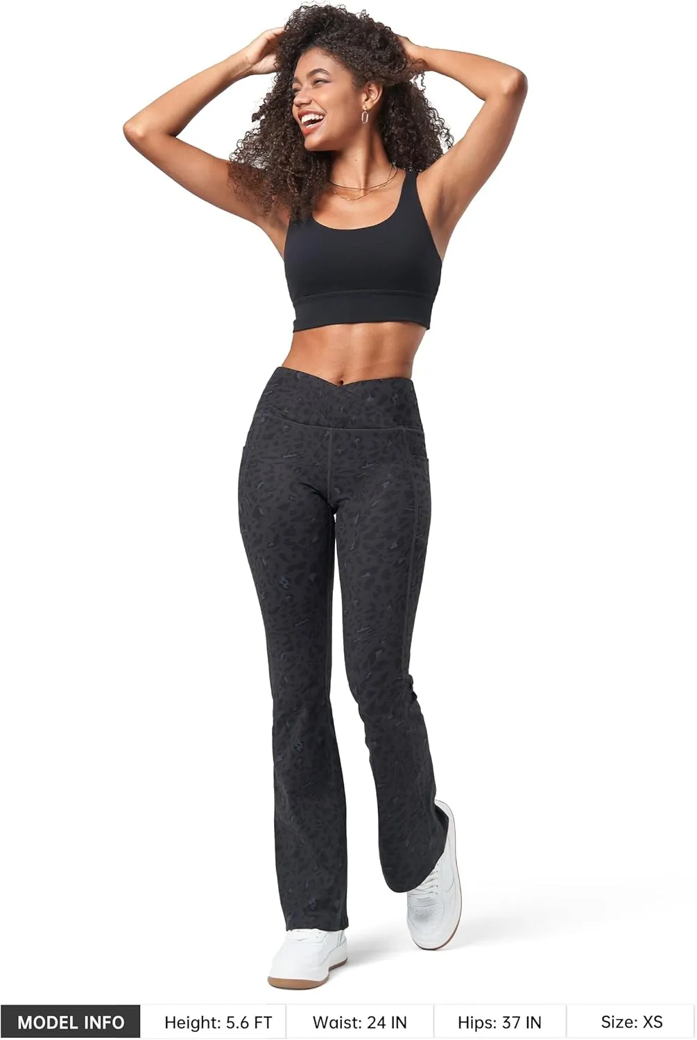Willit Women's Fleece Lined Pants Yoga Crossover Leggings Bootcut Thermal Winter Pants Flare Leggings Water Resistant