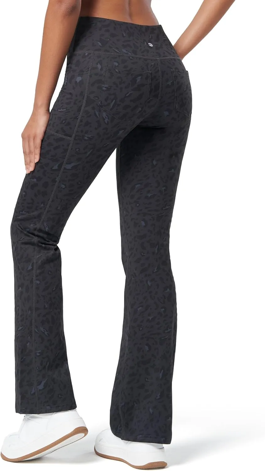Willit Women's Fleece Lined Pants Yoga Crossover Leggings Bootcut Thermal Winter Pants Flare Leggings Water Resistant