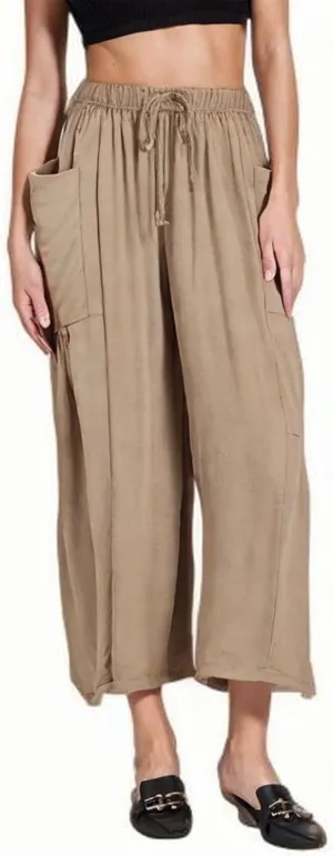 Women Pants Wide Leg Cotton Linen Pants Summer Trendy Beach Palazzo Lounge Trousers Casual Plus Size Vacation Clothes