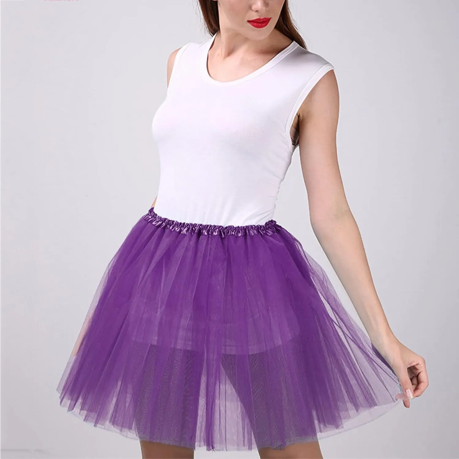 Women's A-Line High Waisted Midi Skirt Women's Candy Color Multicolor Skirts Tulle Skirt A-line Pleated Princess