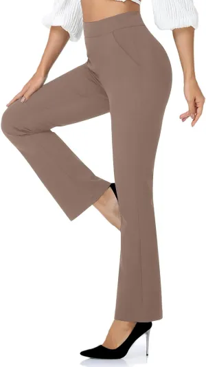 Womens Flare Yoga Leggings Bootcut Leggings Dress Pants Business Casual Pants High Waist Trousers Work Office Pants