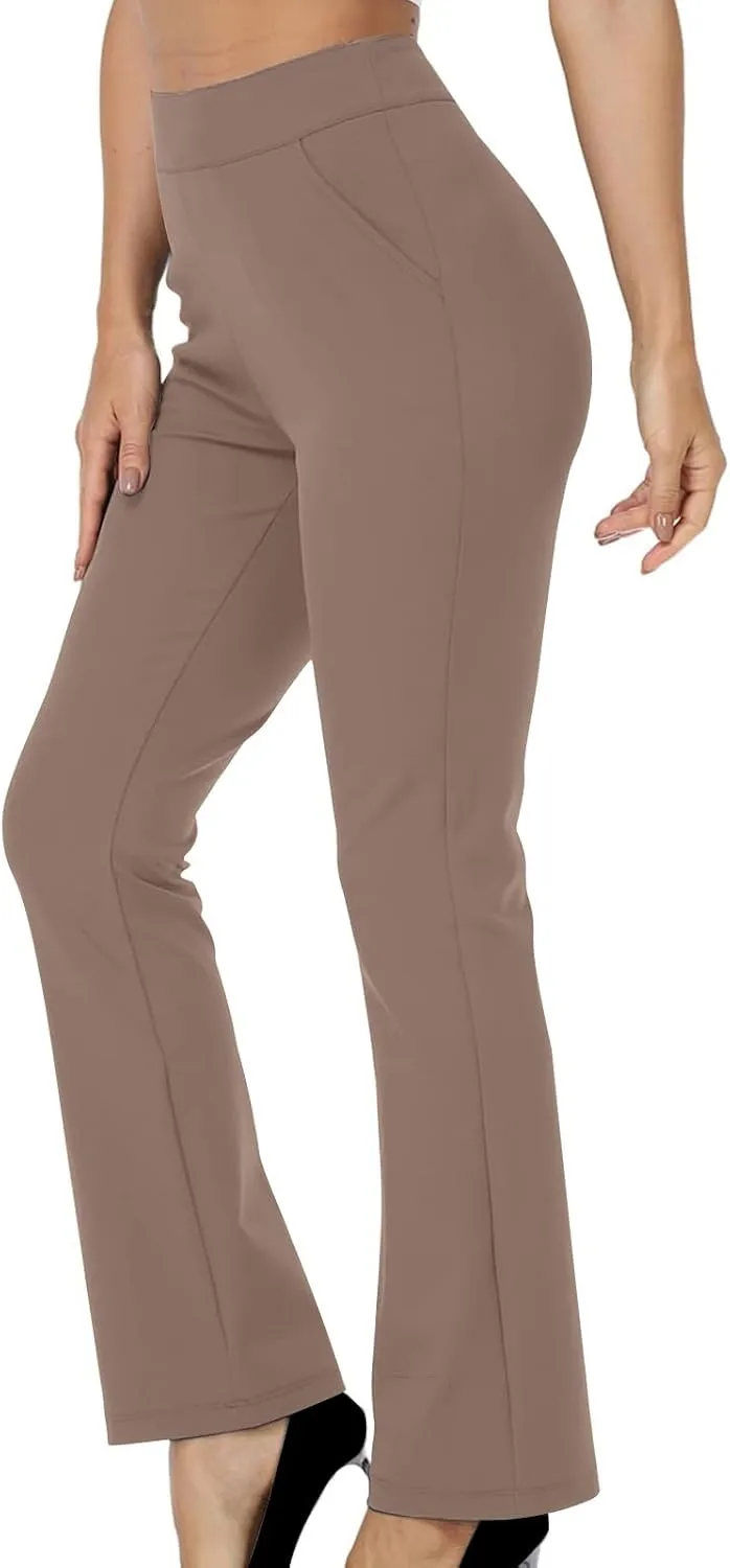 Womens Flare Yoga Leggings Bootcut Leggings Dress Pants Business Casual Pants High Waist Trousers Work Office Pants