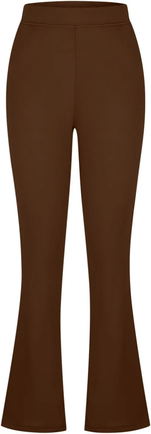 Womens High Waist Slim Fit Dress Pant 2024 Solid Wide-Leg Flare Trousers Fashion Dressy Loose Formal Work Pant