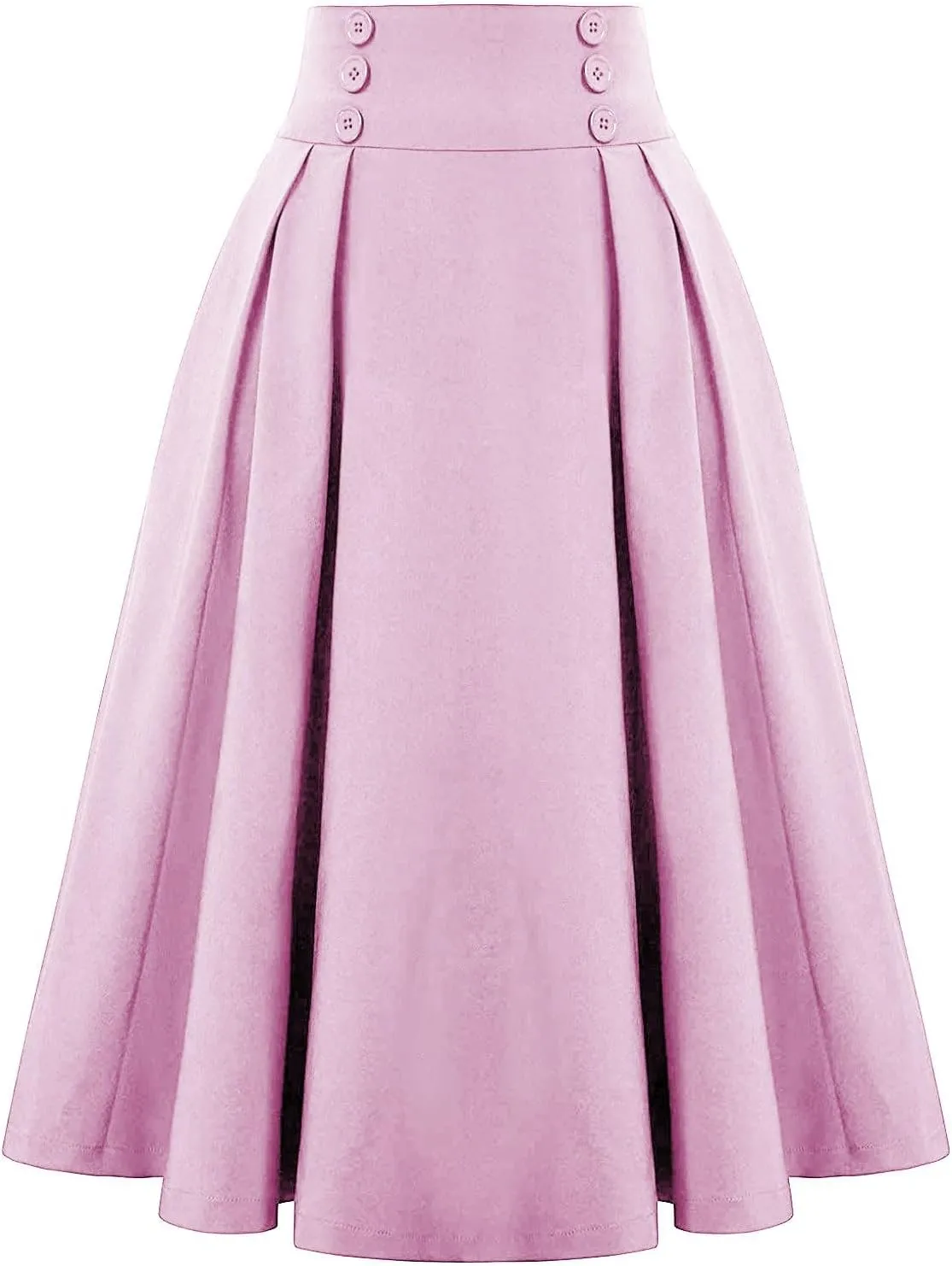 Women's Pleated A-Lined Skirts 2024 Summer Fashion High Waisted Midi Skirt Flowy Swing Going Out Work Skirt