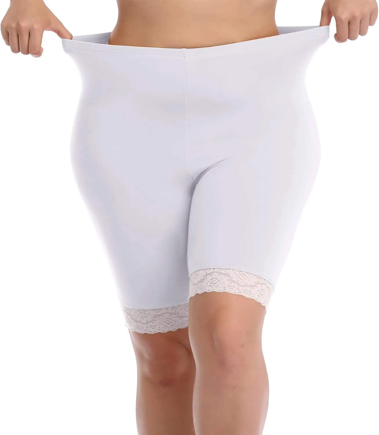 Women's Plus Size Short Leggings Ultra Soft Modal Cotton Shorts Under Dresses Mid Thigh Leggings Pants