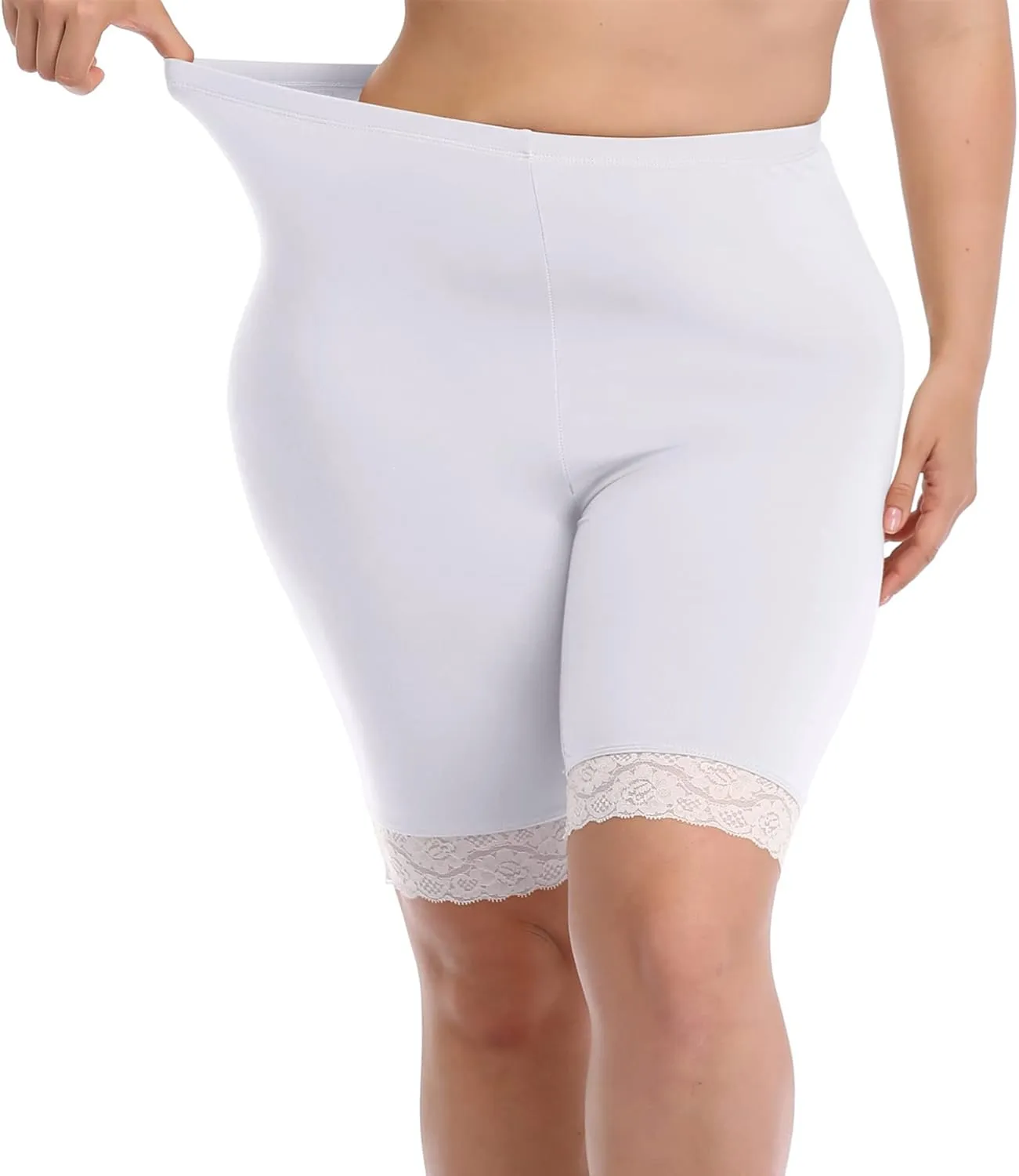 Women's Plus Size Short Leggings Ultra Soft Modal Cotton Shorts Under Dresses Mid Thigh Leggings Pants