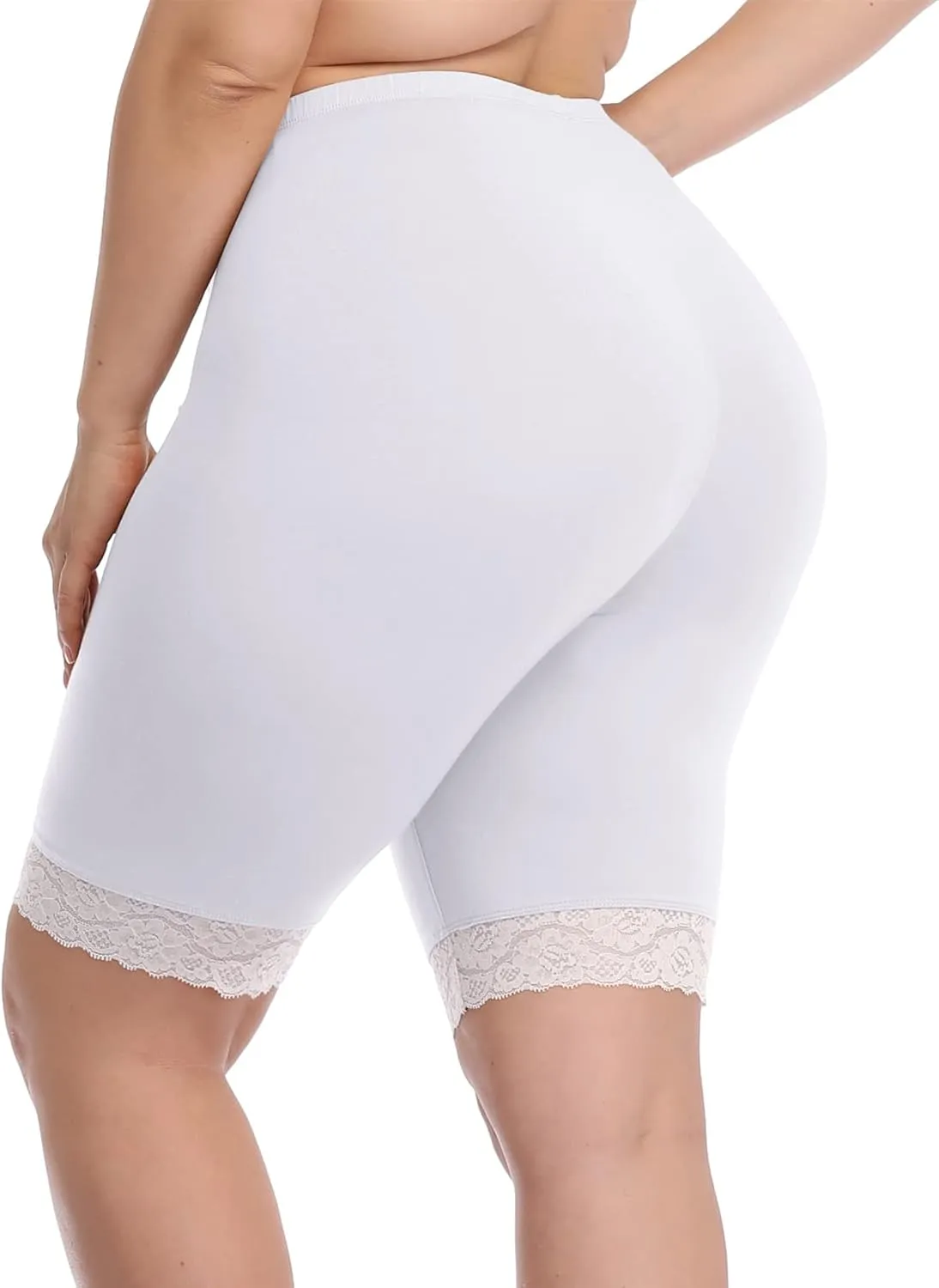Women's Plus Size Short Leggings Ultra Soft Modal Cotton Shorts Under Dresses Mid Thigh Leggings Pants