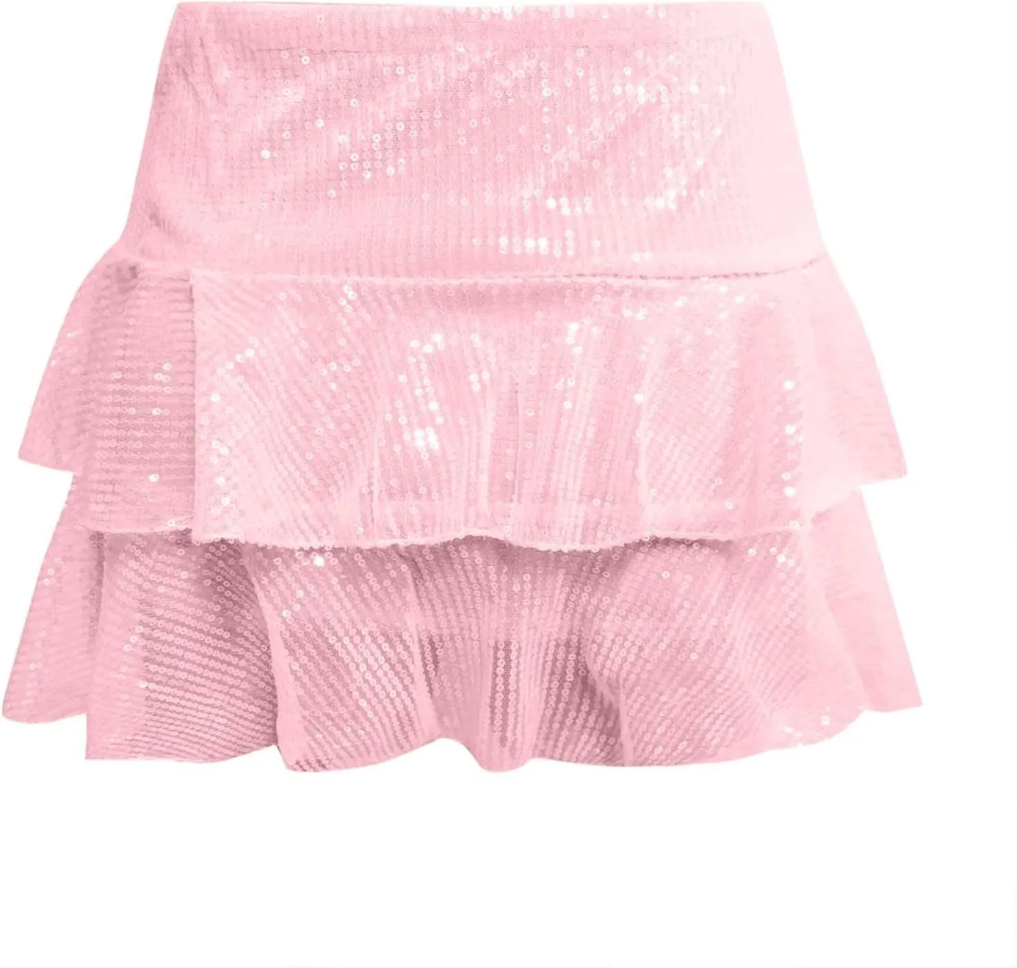 Womens Sequin Mini Skirt Shiny High Waist Short Pencil Skirt Bodycon Sparkly Party Skirt Dancing Cute Summer