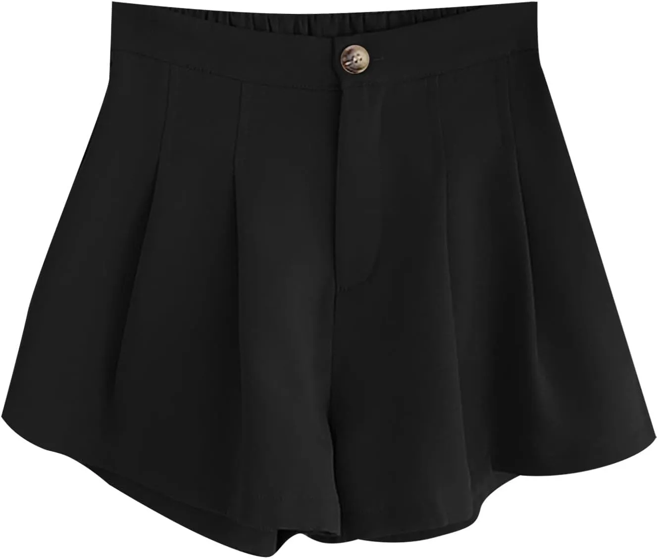 Womens Shorts Casual Soft High Waisted with Button Shorts Flowy Wide Leg Pleated Dressy Summer Vacation Outfit