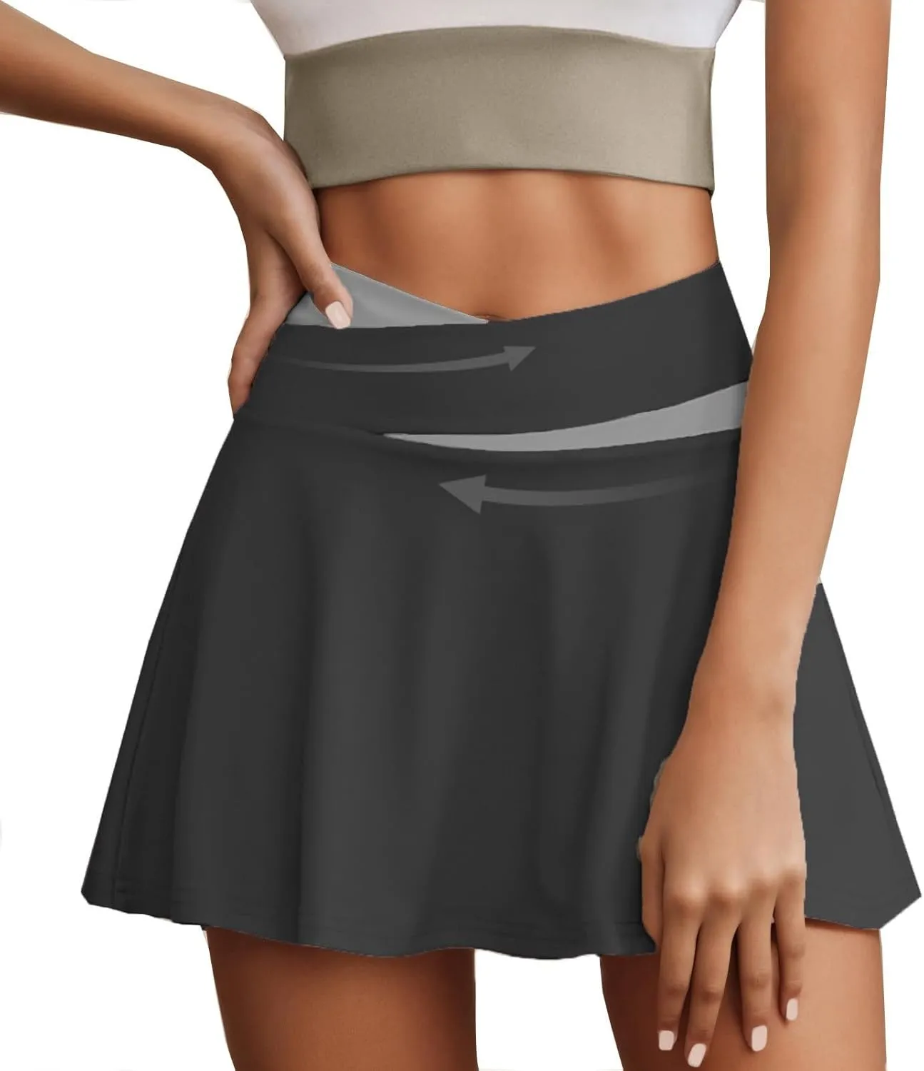 Women's Summer Athletic Loose Trendy Quick Dry Elastic High Waist Solid Color Yoga Fitness Tennis Skirts 2025, S-2XL