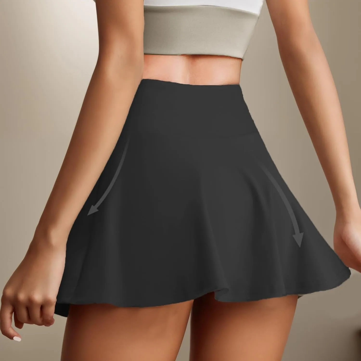 Women's Summer Athletic Loose Trendy Quick Dry Elastic High Waist Solid Color Yoga Fitness Tennis Skirts 2025, S-2XL