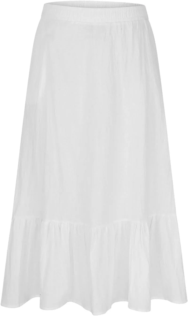 Women's Summer Casual Skirts Elastic High Waist A Line Skirt Flowy Layered Long Skirts Pencil Skirt Travel Outfit
