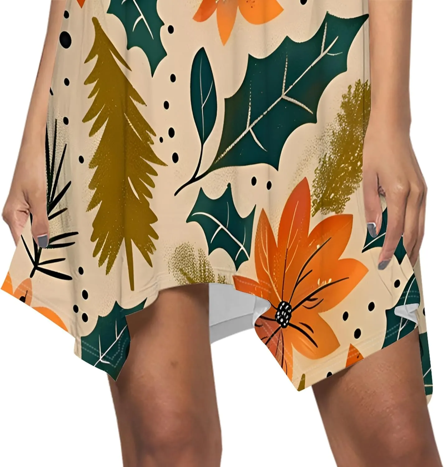 Womens Summer Midi Dress Casual Floral Print Loose T-Shirt Short Sleeve A-Line Dresses Plus Size Flowy Boho Sundress