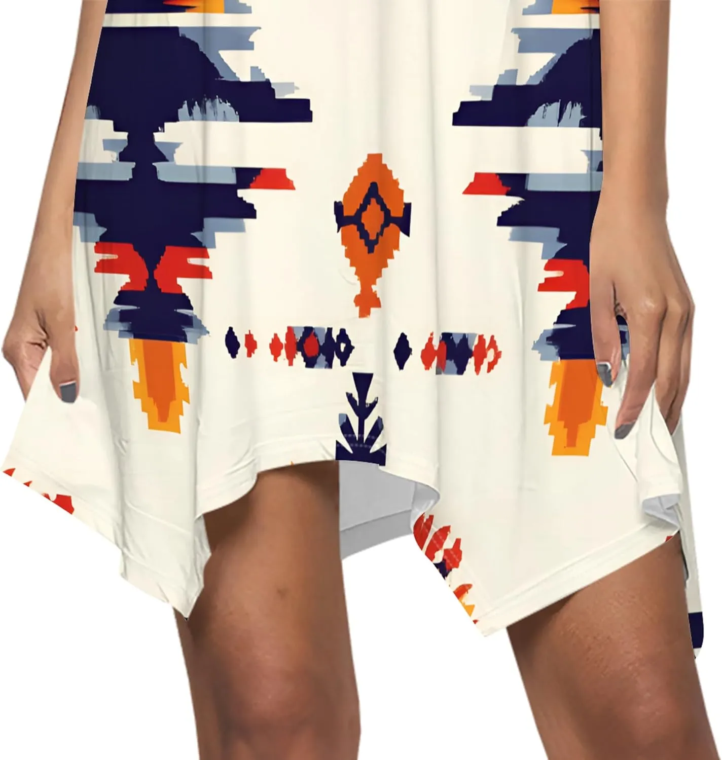 Womens Summer Midi Dress Casual Floral Print Loose T-Shirt Short Sleeve A-Line Dresses Plus Size Flowy Boho Sundress