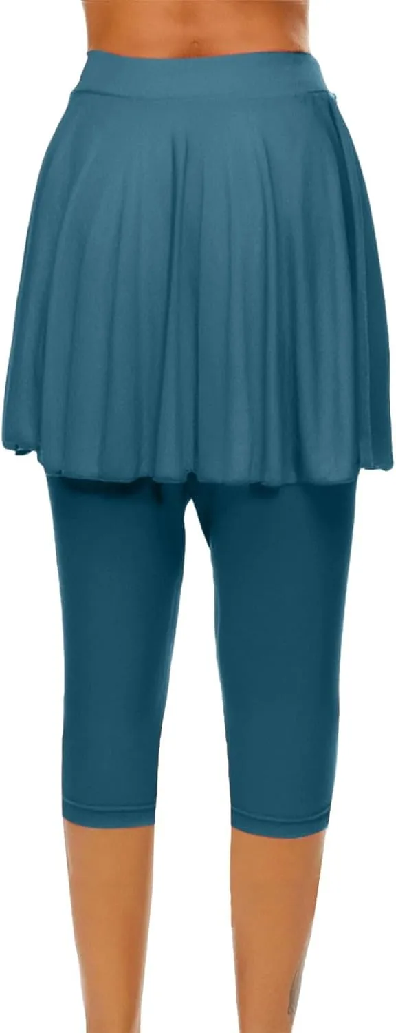 Womens Tennis Skirts with Leggings Athletic Golf Running Leggings with Skirt High Waisted Yoga Pickleball Skorts