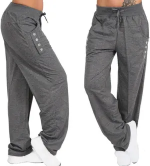 Womens Wide Leg Pants Yoga Leggings Drawstring Elastic High Waist Gym Sports Tights Pant Workout Casual Loose Trousers