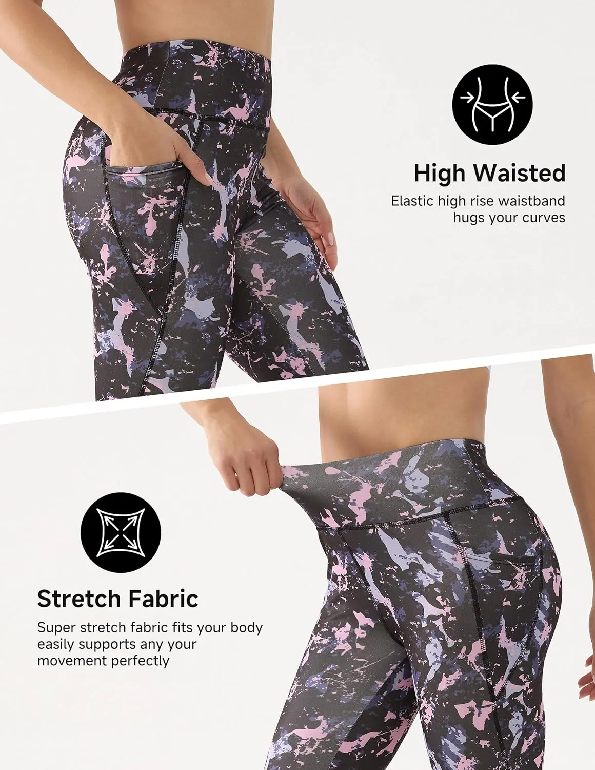 Workout Leggings for Women High Waisted Tummy Control Yoga Pants Gym Athletic Compression Leggings with Pockets