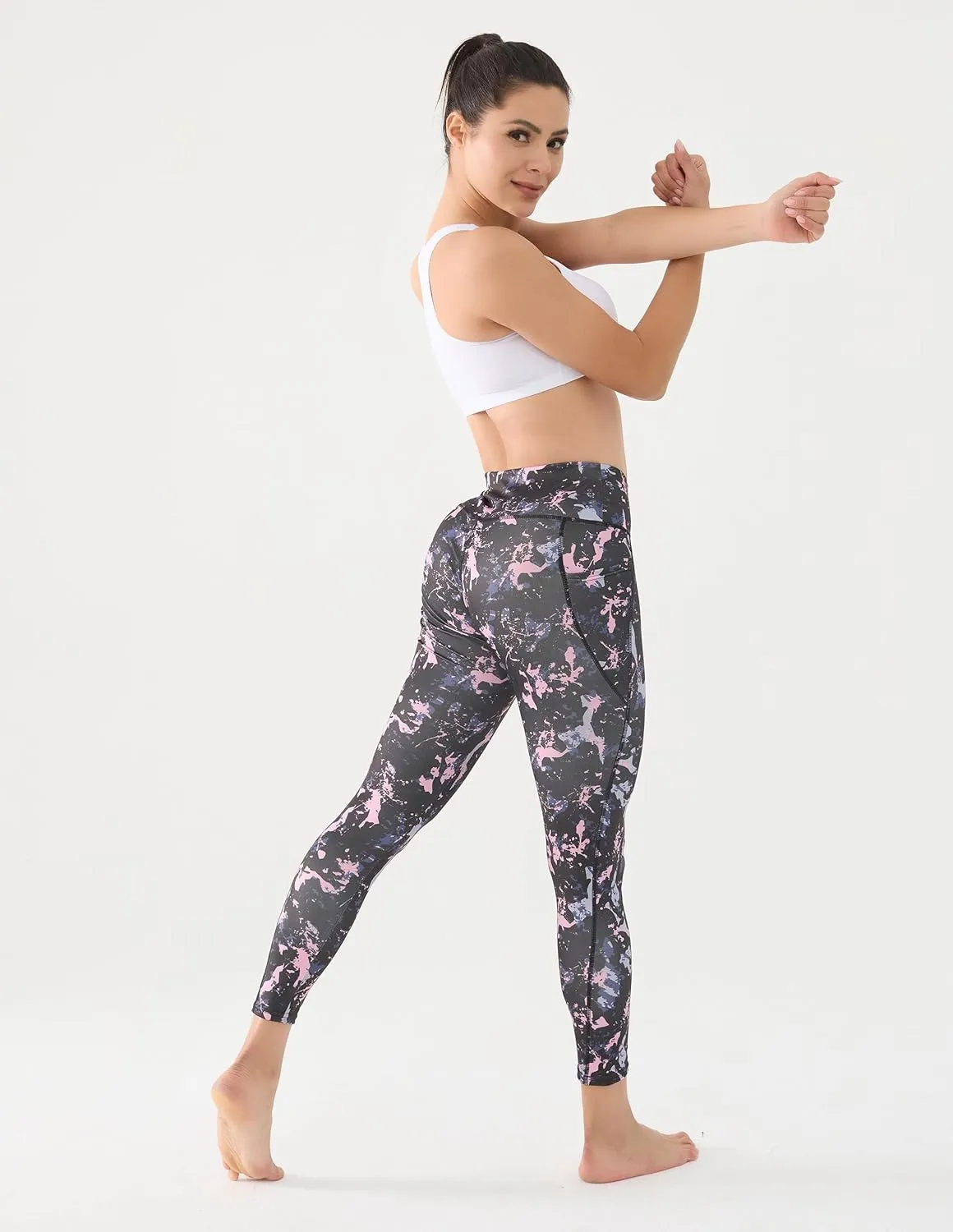 Workout Leggings for Women High Waisted Tummy Control Yoga Pants Gym Athletic Compression Leggings with Pockets