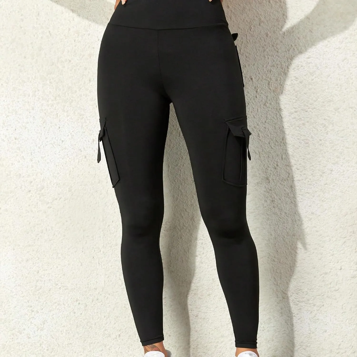 Workout Leggings Womens Cargo Yoga Pants Pockets High Waist Athletic Workout Hiking Running Joggers Fitness Trousers