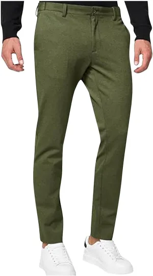 Xiaojmake Mens Chinos Pants Skinny Trousers Casual Wedding Suit Pants Slim Fit Dress Pants Stretch Flat-Front Tapered Slacks